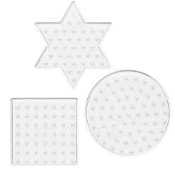 Perleplate XL 3-pakning – sirkel, kvadrat og stjerne – til våre XL-rørperler med diameter 9 mm