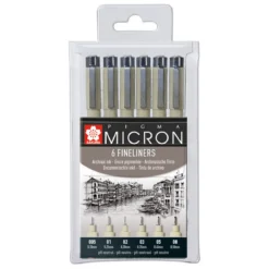 Pigma Micron sett 6pk 0,20-0,5
