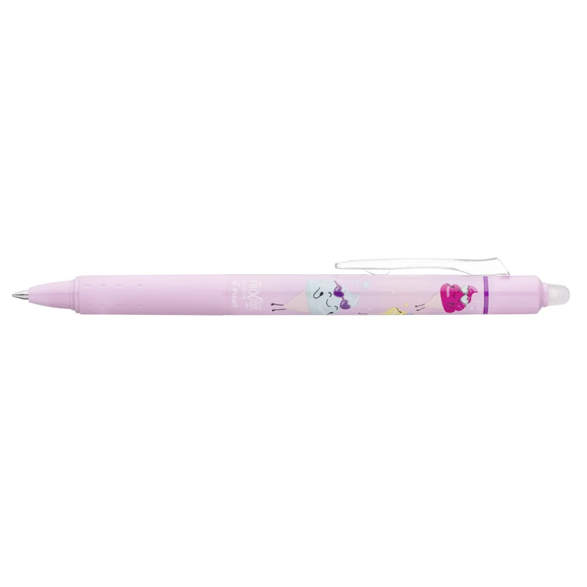 Pilot Frixion Clicker Pool Party 0,7 mm – rosa pennekropp med svart blekk