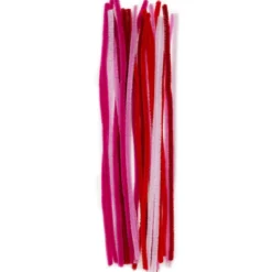 Piperensere Love Mix, rødt og rosa tema. 30 cm lange, Ø6 mm, 25 stk.