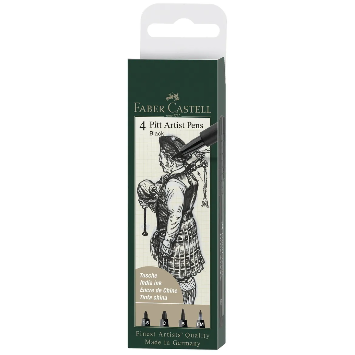 PITT artist pen set 4-pack – black