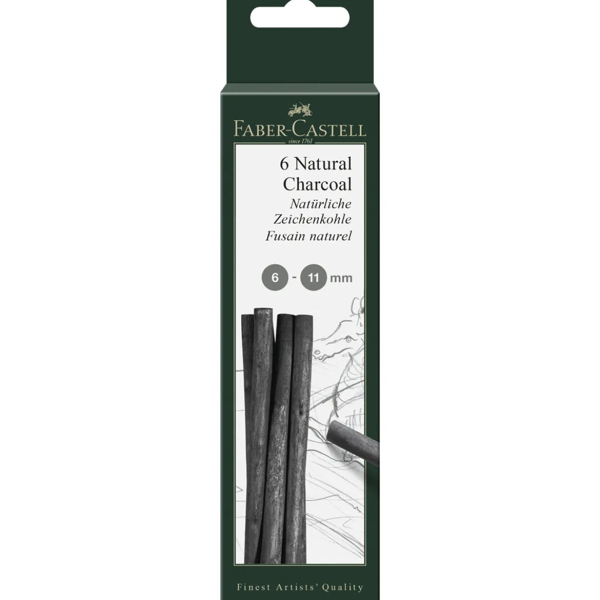 PITT tegnekull Natural 6-11mm6