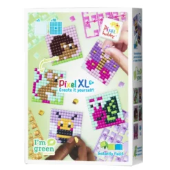 Pixelhobby XL Box – fem søte dyr, 5 stk. 60×60 mm pikselplater + 19×60 piksler