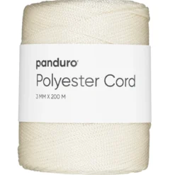 Polyestersnor 200 meter, Ø3 mm, ecru / kremhvit