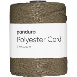 Polyestersnor 200 meter, Ø3 mm, taupe