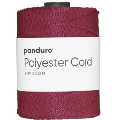 Polyestersnor 200 meter, Ø3 mm, vinrød