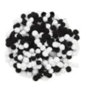 Pom Pom miks svarte og hvite mini, Ø5–7 mm, 400 stk.