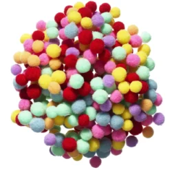 Pom Pom mix pastellfarger mini, Ø5–7 mm, 400 stk.