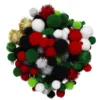 Pom Pom mix 150 stk. julemiks – en mengde fluffy pomponger i julens farger