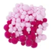 Pom Pom mix 150 stk. rosa – en mengde fine, fluffy pomponger!
