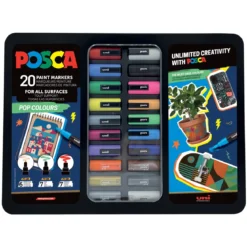 Posca Pop Colours Tin – 20 fine Posca-penner i en metallboks
