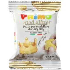 Primo lufttørkende leire med glitter, gull 250 g