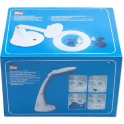 Prym bordlampe med forstørrelse og LED-lys for detaljarbeid, Ø9,5 cm, ×2 linse / ×4 lupe