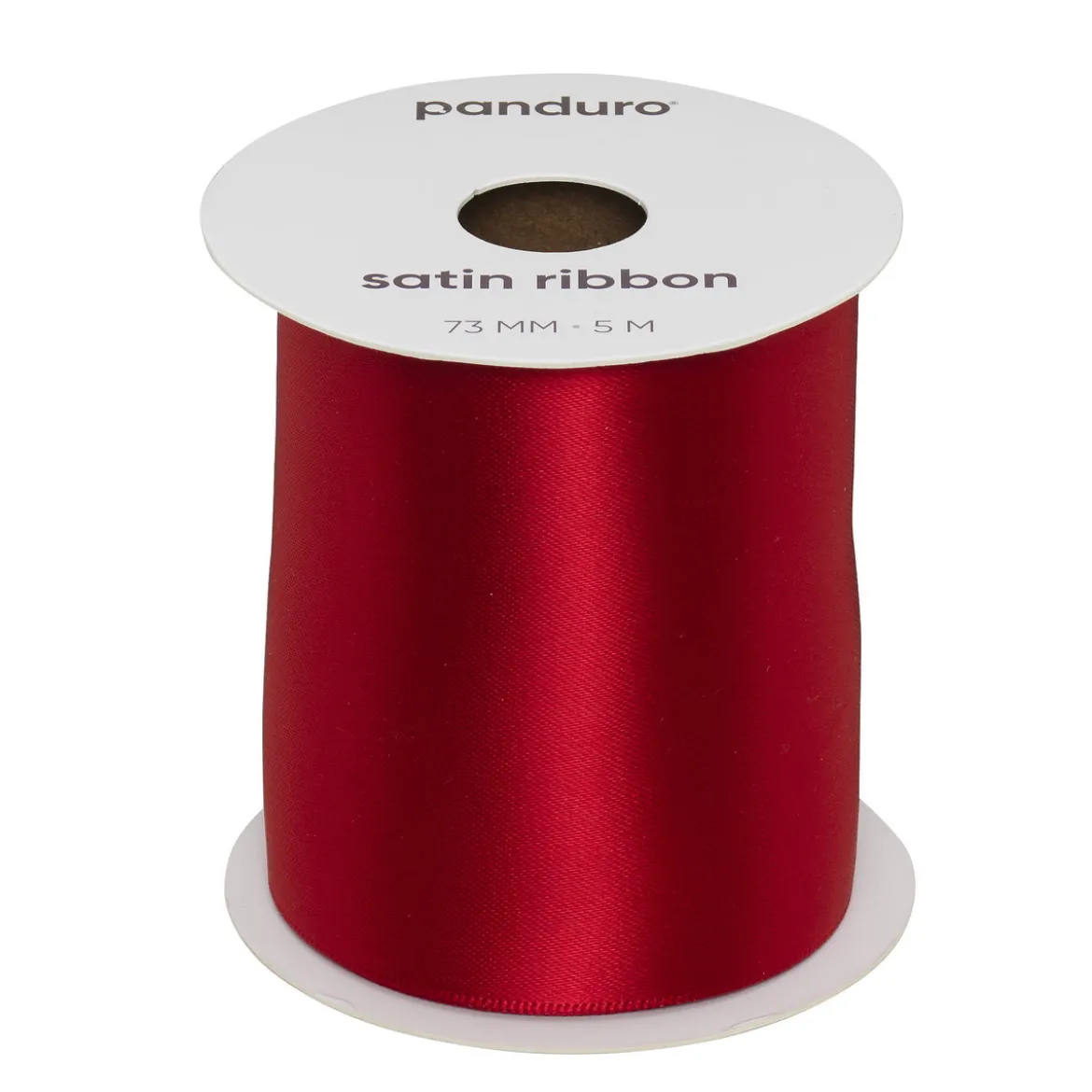 Rødt satengbånd – 73 mm bredt og 5 meter langt