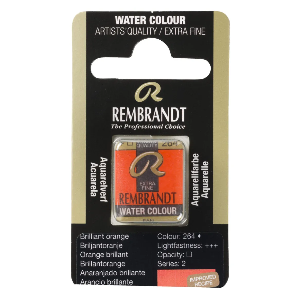 Rembrandt akvarellmaling halvkopp – Brilliant Orange 264
