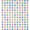 Rhinestone stickers blomster pastell – 286 pastellfargede blomster. Ø8 mm