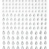 Rhinestone stickers dråper krystall – 288 krystalldråper. L 5, 7, 10 mm