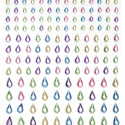 Rhinestone stickers dråper pastell – 288 pastelldråper. L 5, 7, 10 mm