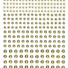 Rhinestone stickers gull metallic – 496 gullfargede perleklistremerker. Ø3, 4, 5, 6 mm