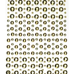 Rhinestone stickers messing metallic – 450 edderkoppformede perleklistremerker. Ø3, 4, 5, 7 mm