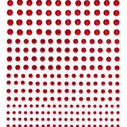 Rhinestone stickers rød – til sammen 496 røde perleklistremerker. Ø3, 4, 5, 6 mm