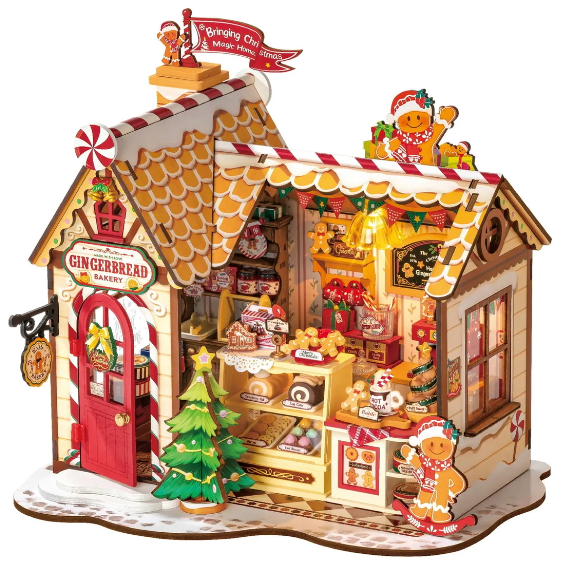 Rolife DIY Gingerbread House miniatyrdiorama – DG176, 213×173×203 mm