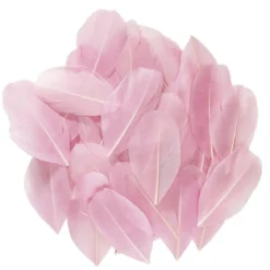 Rosa små gåsefjær, lengde 6–7 cm, pakken inneholder 3 gram