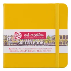 Royal Talens Art Creation Sketch skissebok 12×12 cm, gult omslag – 140 g/m², 80 ark