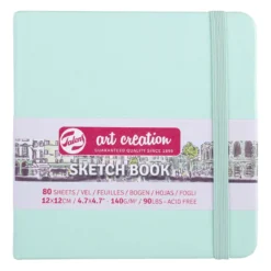 Royal Talens Art Creation Sketch skissebok 12x12 cm, mintgrønt omslag – 140 g/m², 80 ark