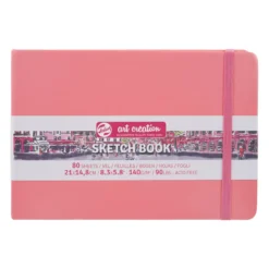 Royal Talens Art Creation Sketch skissebok 21x14,8 cm, korallrosa omslag – 140 g/m², 80 ark