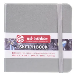 Royal Talens Art Creation Sketch skissebok 12×12 cm, gullfarget omslag – 140 g/m², 80 ark