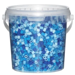 Rørperler Midi 4000 stk. i blå miks + blå transparente perler, Ø5 mm