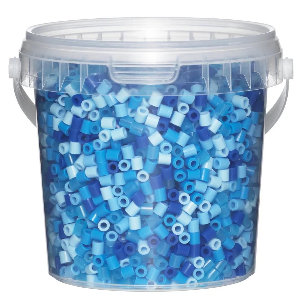 Rørperler Midi 4000 stk. i blå miks + blå transparente perler, Ø5 mm