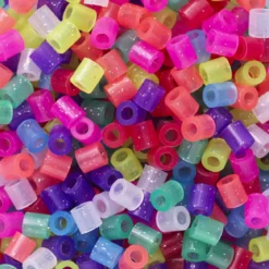 Rørperler Midi 3000 stk. i gnistrende glittermiks, Ø5 mm