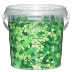 Rørperler Midi 4000 stk. i grønn miks + grønne transparente perler, Ø5 mm