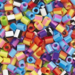 Rørperler Midi 1000 stk. med stripemiks i basisfarger, Ø5 mm