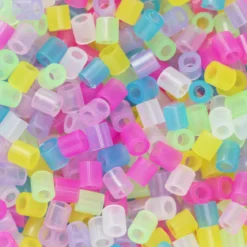 Rørperler Midi 1000 stk. miks med gjennomsiktige farger, Ø5 mm