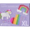 Rørperler XL kit Happy Rainbow – 1200 store, fargerike XL-perler + 3 perleplater