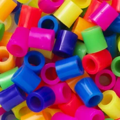Rørperler XL 600 stk. – miks med neonfarger, store perler med diameter 9 mm