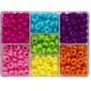 375 runde og litt flate perler i en chunky og regnbueglad perlemiks! Ø12 mm