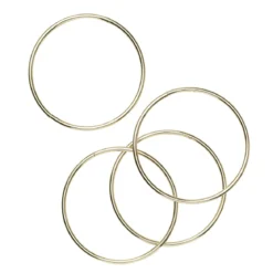 Runde sirkelformede metallskrog, gullfargede. 4 stk. Ø10 cm