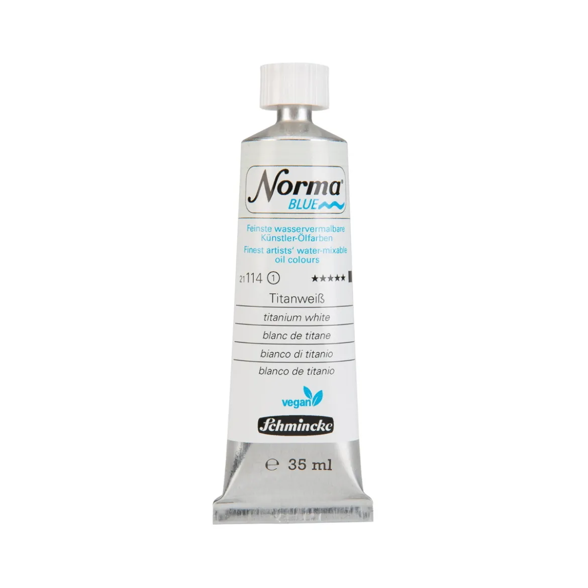 Schmincke Norma Blue vannløselig oljemaling 35 ml Titanium white 21114