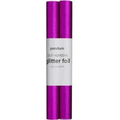 Selvklebende glitterpapir cerise, 2 ruller à 25×100 cm