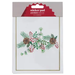 Selvklebende julemerkelapper, blokk på 12×15 cm, 18 ark med store klistremerker