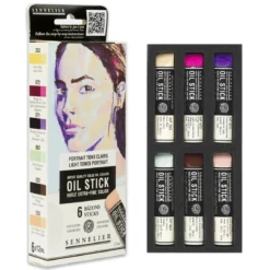 Sennelier Oil Stick Mini Light Tones Portrait, 6-pakning oljekritt à 12 ml