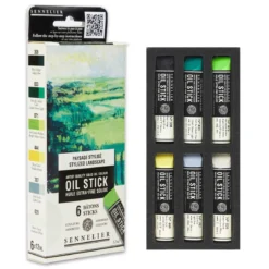 Sennelier Oil Stick Mini Stylized Landscape, 6‑pakning oljekritt à 12 ml