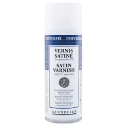 Sennelier Spray Universal Anti-UV Varnish Satin 375 ml, beskyttende lakk for oljemaling og akrylmaling