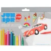 Shrink plastic kit – 10 ark med krympeplast, 12 tusjpenner og 24 fargeblyanter!