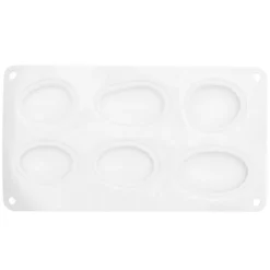 Silikonform til næringsmidler 6 runde / ovale steinformer, 26,5×14,5×3,5 cm