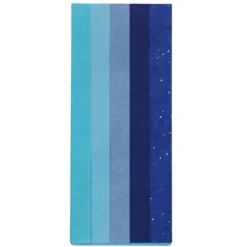 Silkepapir 5 ark à 70×50 cm, blå miks. 14 g/m²